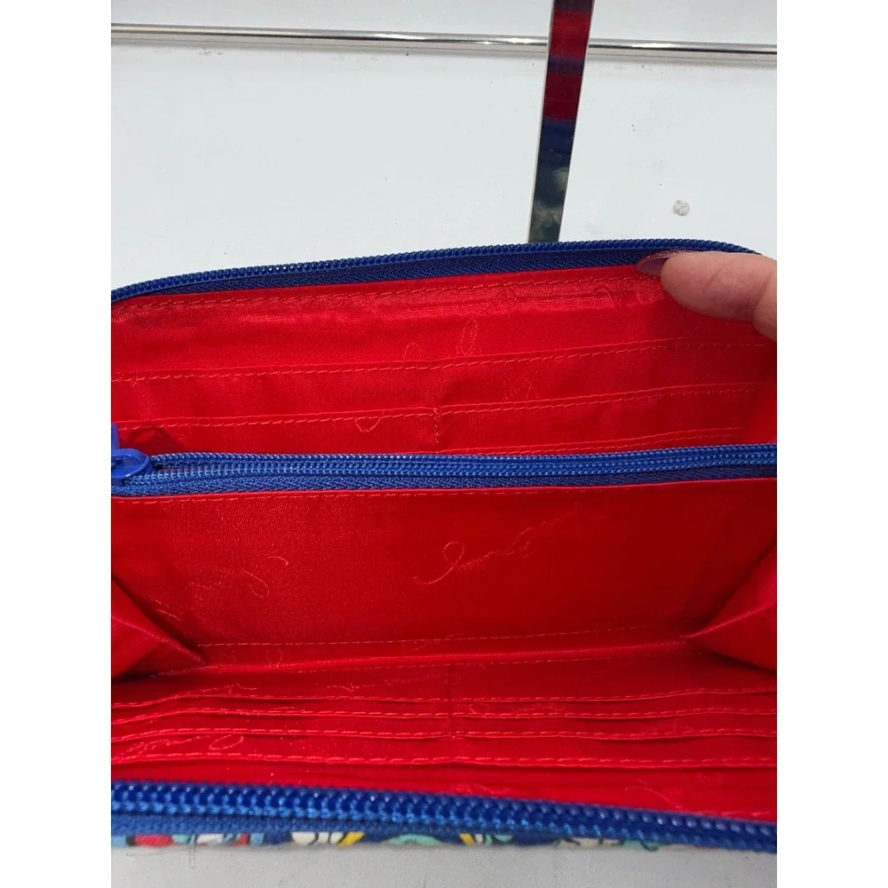 Vera Bradley Quilted Cotton Zip Around Wallet Retired Marina Paisley Print - Picture 5 of 10